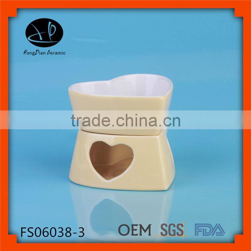 Red Fondue Ceramic Bowl,heart shape fondue set
