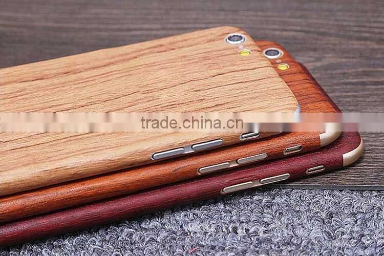 Wood grain full body phone sticker screen protective film for iphone 6/plus