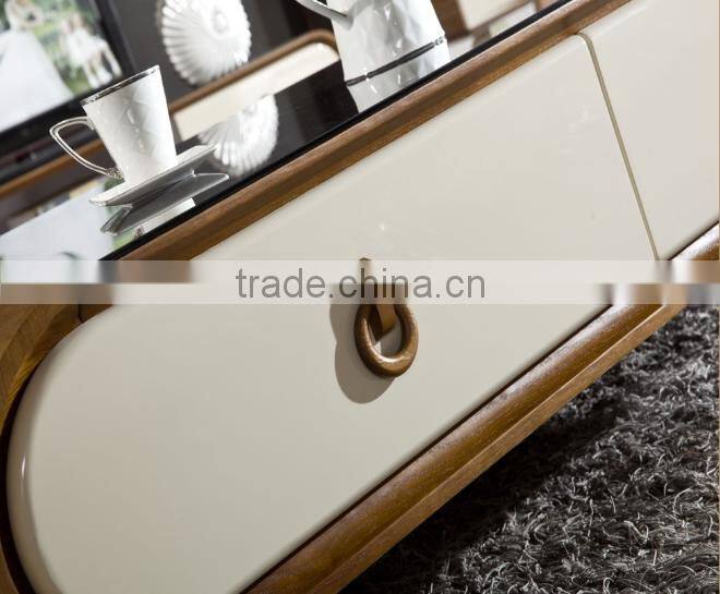 Modern Marble Top Wood TV Stand
