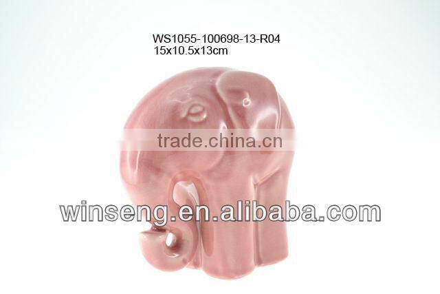 Porcelain Matte Pink Color Small Piggy Bank WS1043-24101