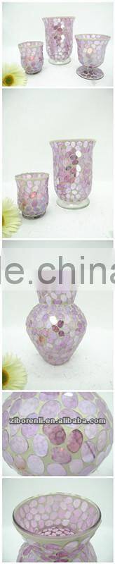 Pink Color Cheap Glass Items Mosaic Vase Centerpiece Wedding Decoration Vase