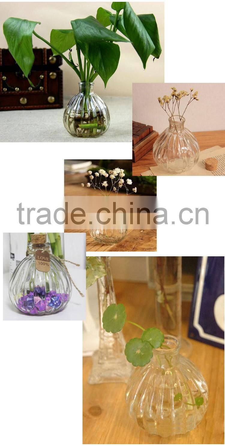 wholesale colored pumpkin shape glass vase with cork