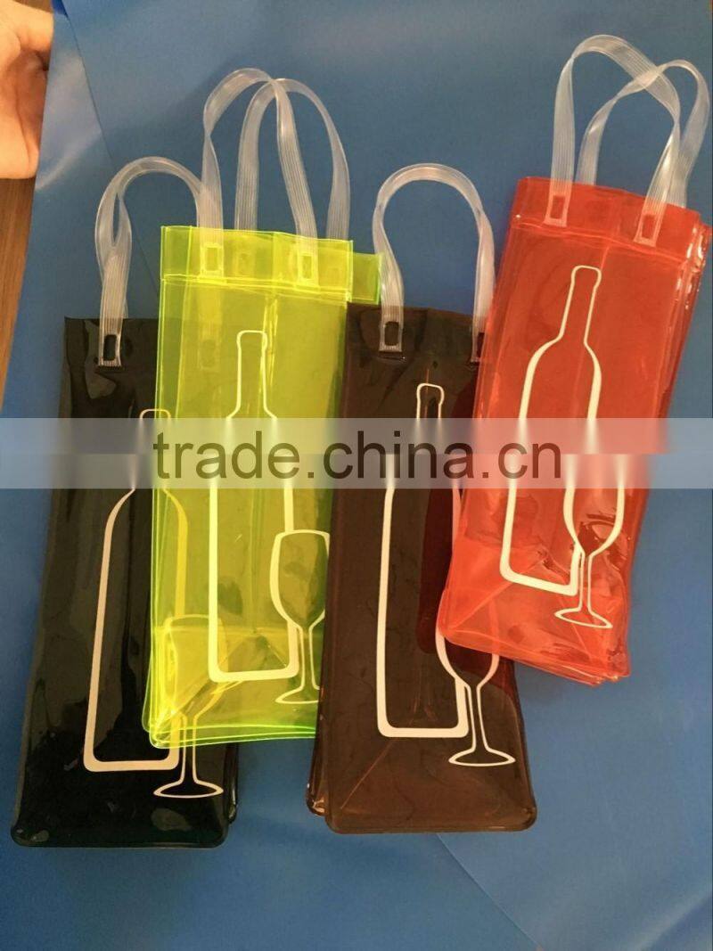 Custome Pvc Wine bag/pvc wine cooler ice tote bag /pvc wine ice drinking bags