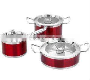 10pieces cookware set with glass lid and fashionable design
