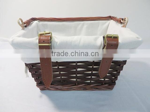 Antique bicycle basket with handle and custom logo