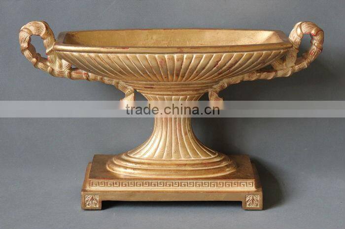 Hand carved polyresin decorative fruit bowl/vase