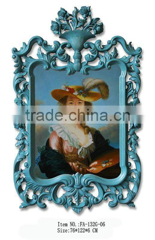 FA-053G-01woman portrait canvas oil painting with frame