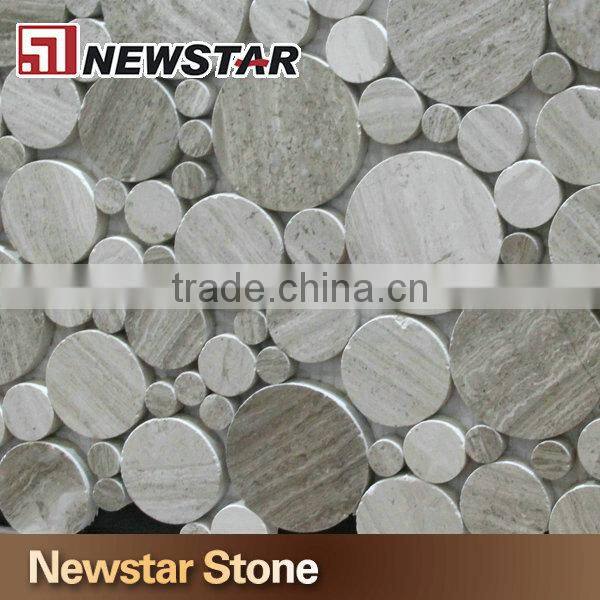 Grey wooden marble mosaic wall