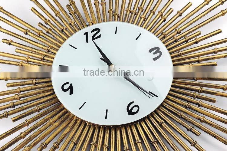 vintage gold metal wall clock digital clock