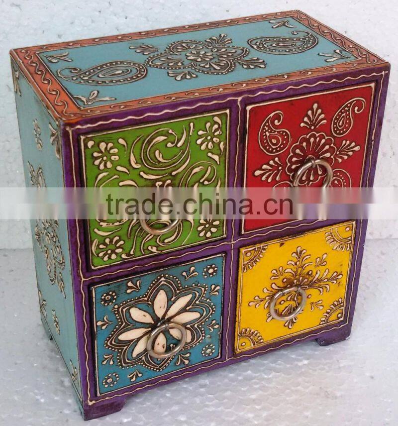 Hand painted Antique Vintage wooden drawer-C