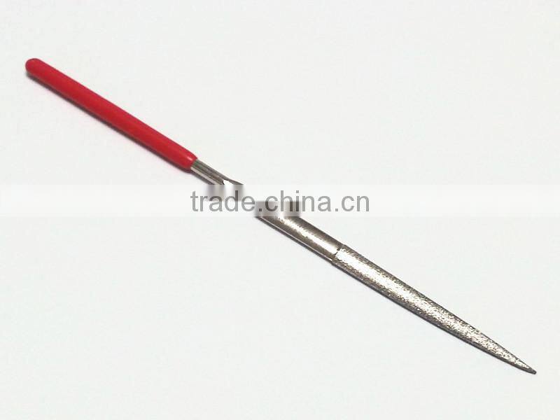 Electroplated diamond triangle round file