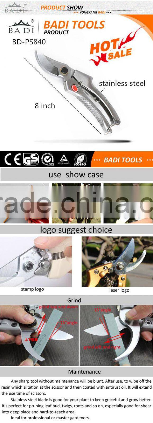 Stainless Steel Pruning Shears / Heavy Duty Tree Trimmer / Versatile Sharp Tree Pruners for Lawn & Garden