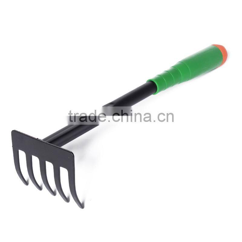 Mini garden lawn rake with plastic handle
