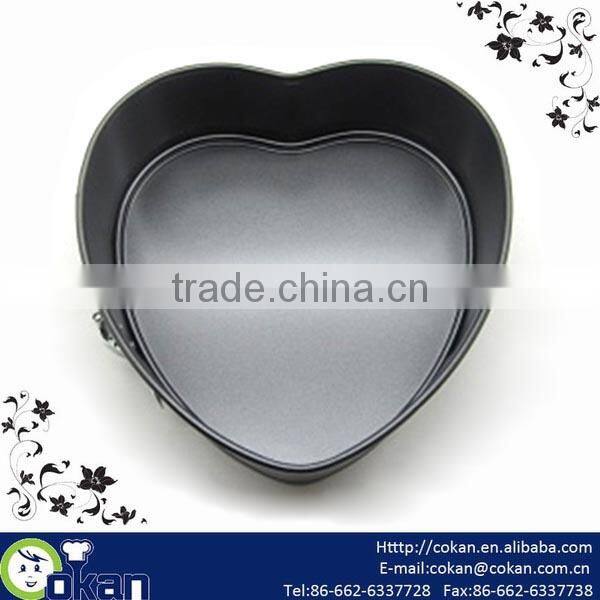 22.7cm non-stick heart shape spring form cake tray/baking tray CK-0019B