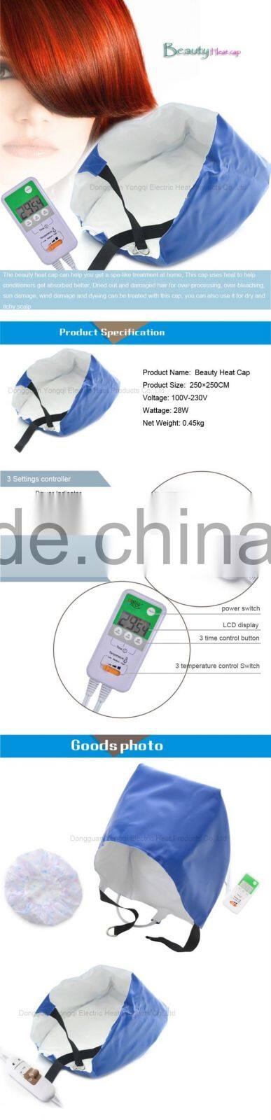 Hair Conditioning Heat Cap with Adjustable Temperature and Optional Timer for Deep Penetrating Hair