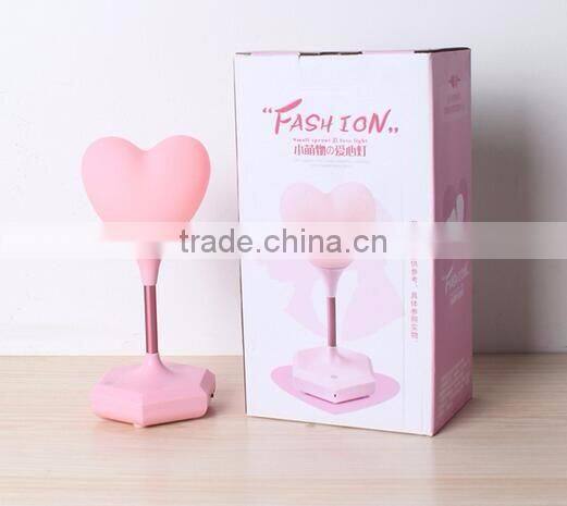 2017 new Rechargeable usb 1500mah romantic love heart shape led night light