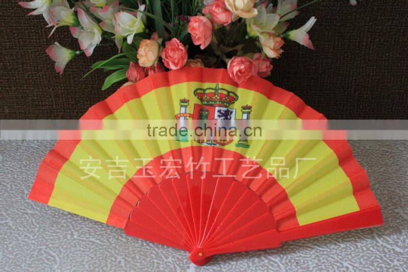Cheap fabric hand held plastic fan