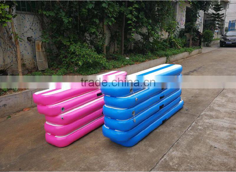 High Quality DWF Pink Or Blue Color Inflatable Air Mat / Inflatable Air Gymnastics Balance Beam For Sale