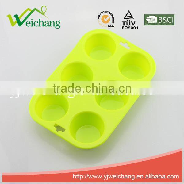 WCA098 Silicone Cake Mold Tools Cup Cake Silicone 6 Cups Muffin Tray Mould Non-stick Bake ware Tools