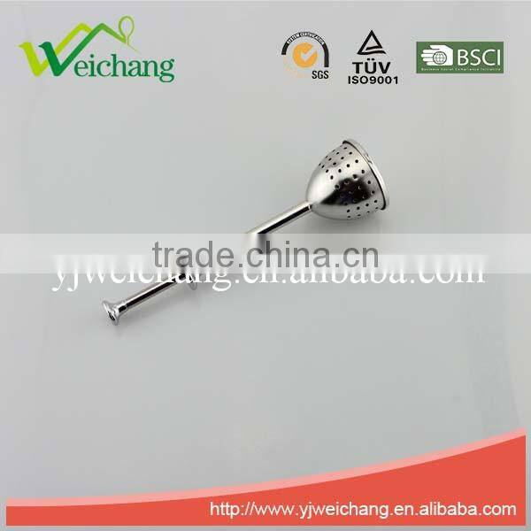 WCE121 Good quality Stainless Steel Tea tools Tea Strainer Tea Infuser Long handle push-open style Durable and Rust Resistant
