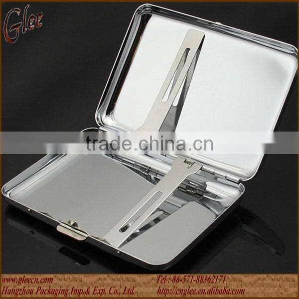 Hinged mini metal cigar case / box