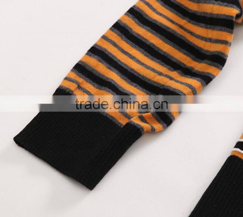 2016 men's stripe design sweater 100%wool round neck