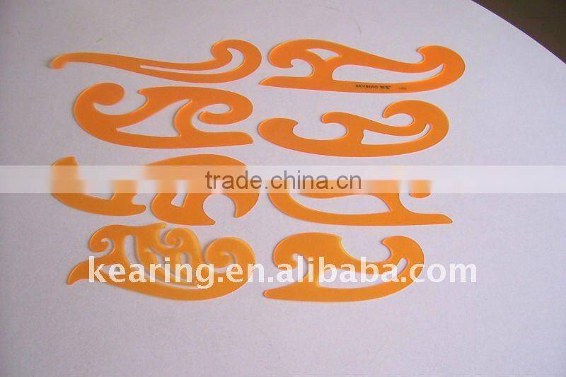 Shanghai Kearing Brand Yellow Transparent Drafting Template French Curves For Art