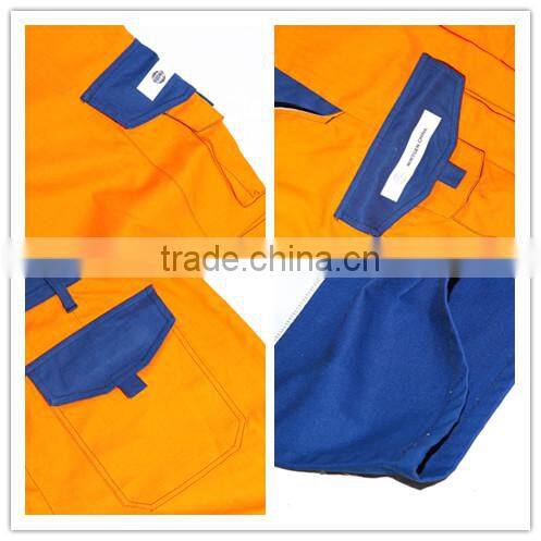 2015 OEM male Anti static work Uniform one piece wear fire-fighting protection safty coverall set clothes high Quality
