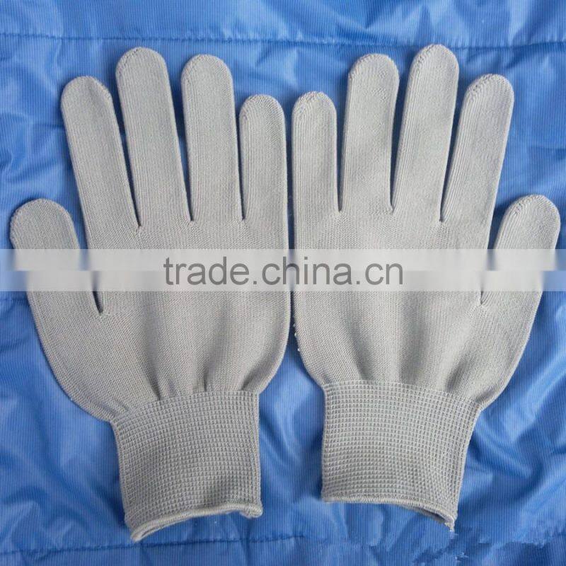 GZY 2015 white and black nylon anti-skid dotted gloves