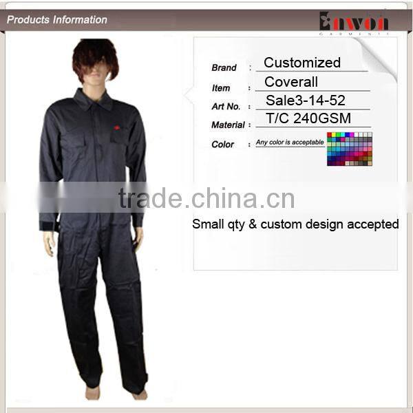 Dark Grey Polyester Cotton Coal Mine Coverall