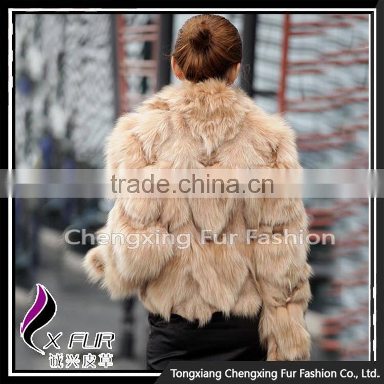 CX-G-A-260 Women Fashion Fox Fur Collar Fox Fur Real Fur Winter Jacket