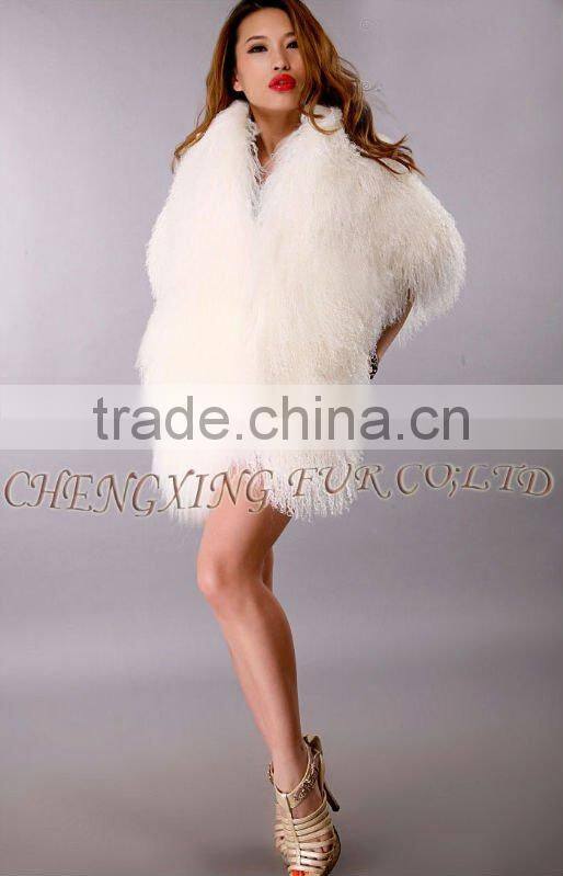 CX-B-91B Genuine Mongolian Sheep Fur Wholesale Shawl