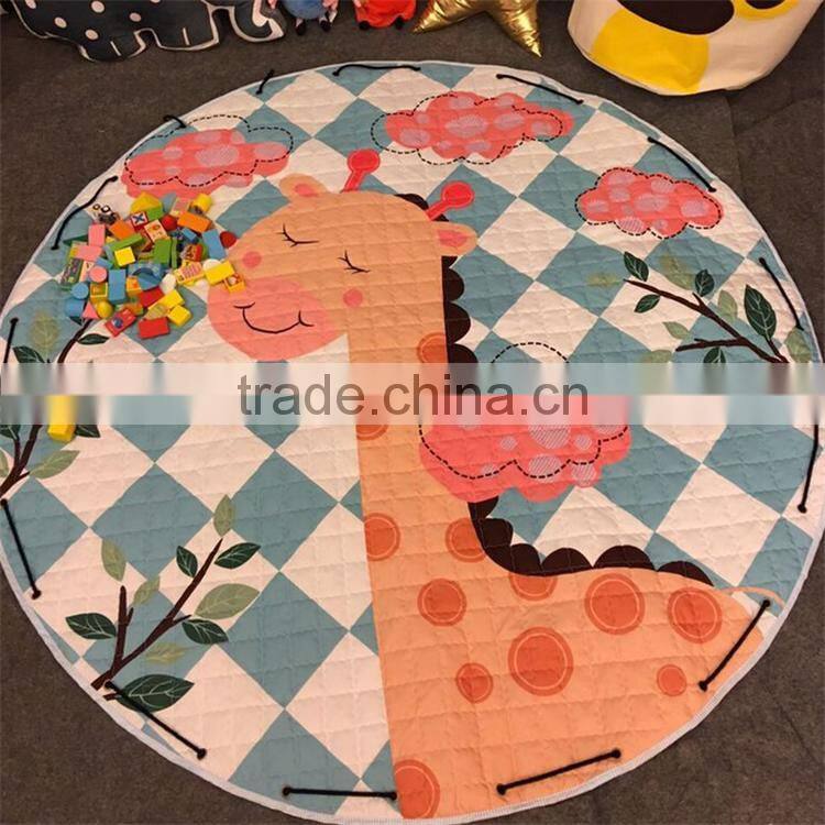 wholesale softy round shaped baby toy storage bag baby blanket play mats