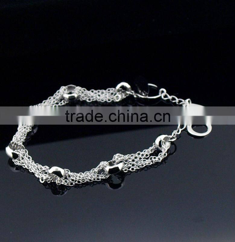Factory bracelets jewelry rhodium rose gold plated silver bracelets