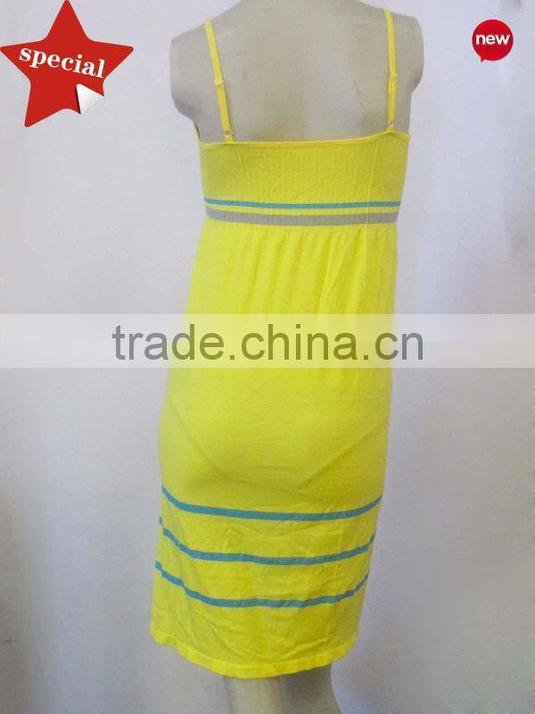 EXTRA LONG Seamless Basic Spaghetti Strap STRETCH Cami Tank Top Mini Dress Casual