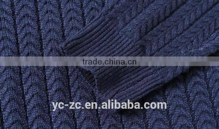 deep blue pullover crocheted sweater for man