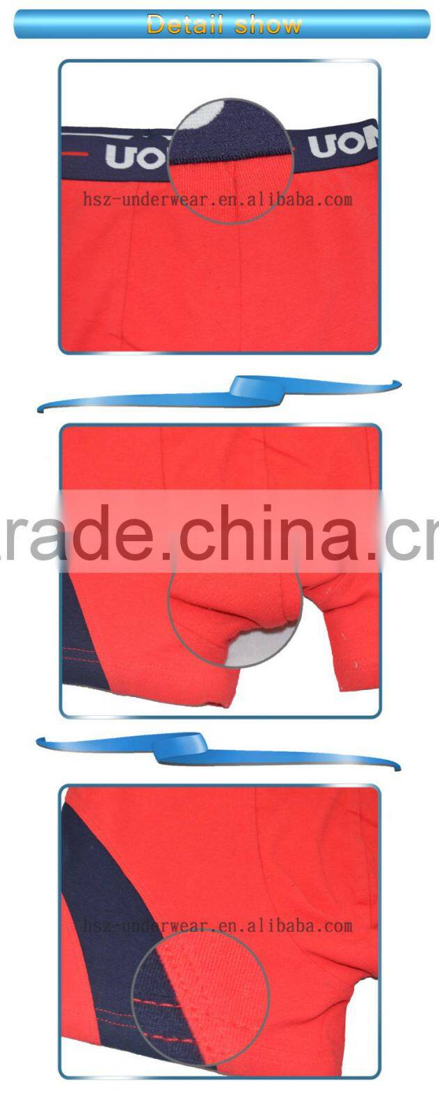 hsz-1125 2016 high quality man thick cotton boxer seamless underwear panties for men sexy men boxer shorts