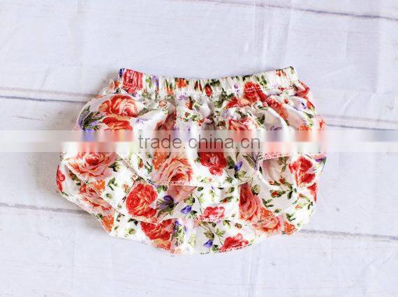 Cute baby cotton bloomer pure color diaper cover with bowknot headband for infants