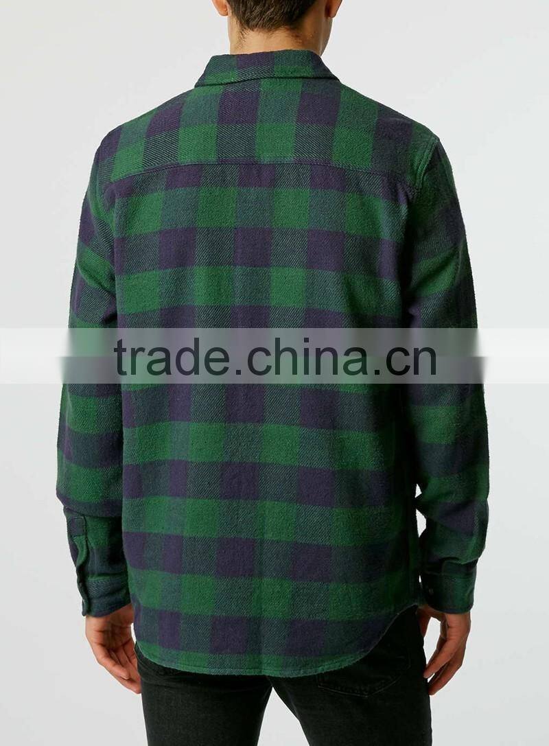 new model flannel long sleeve shirt for man
