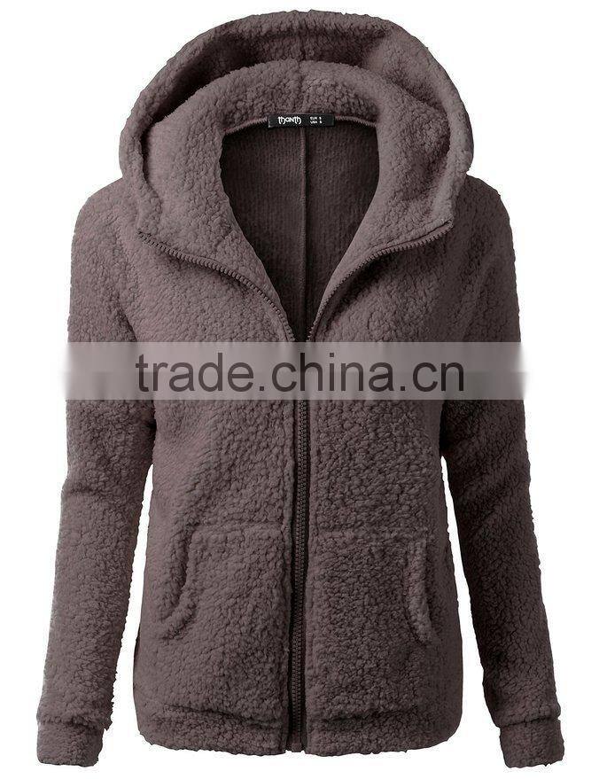hot sale high quality super comfort custom zipper up women's hoodie coat