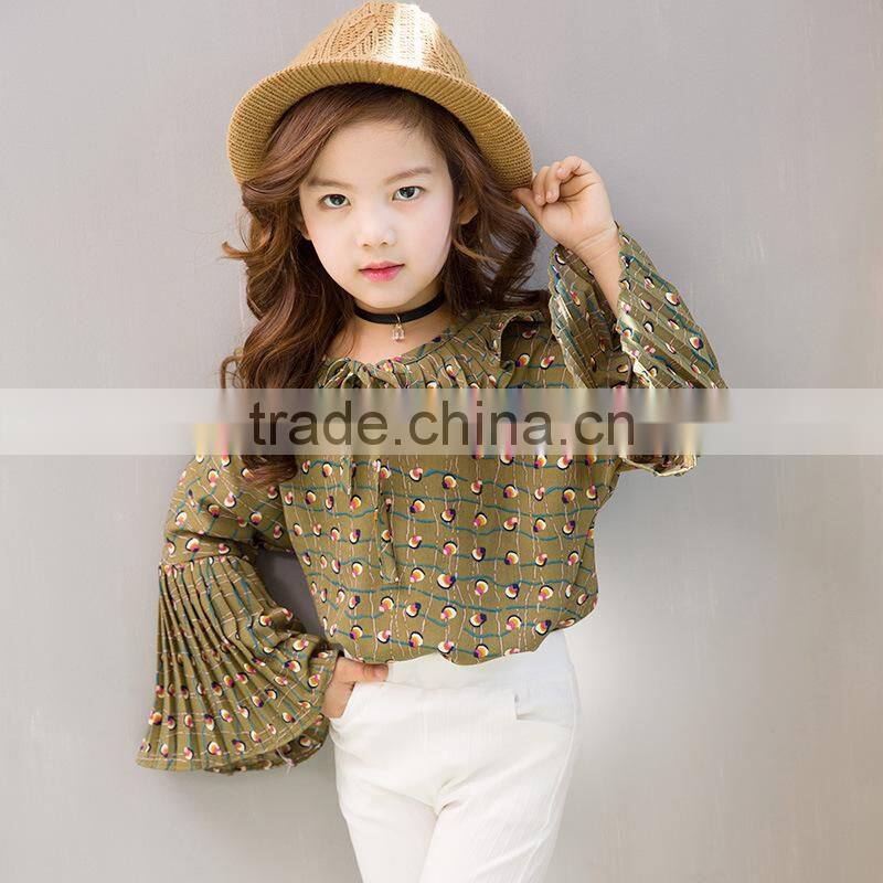 S17359A Summer Latest Design Girls Top Fashion Ruffle Blouse Designs