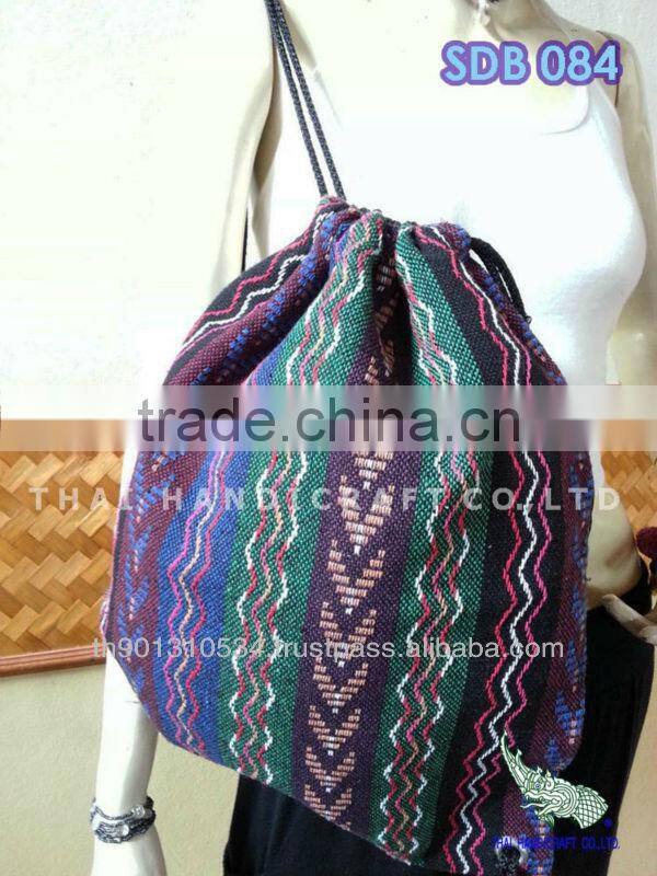 Woven drawstring bag