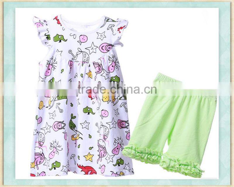 Factory wholesale girls fashion short skirts set Girl summer pink embroidered rabbit small skirt set baby clothes organic