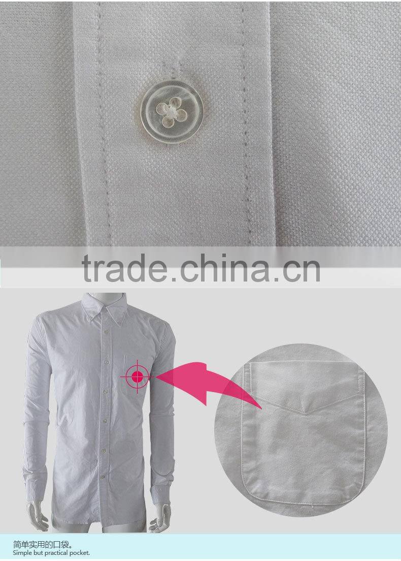 2017 Formal white new Brand Autumn Oxford button- down collar mens slim fit warm fashion shirt