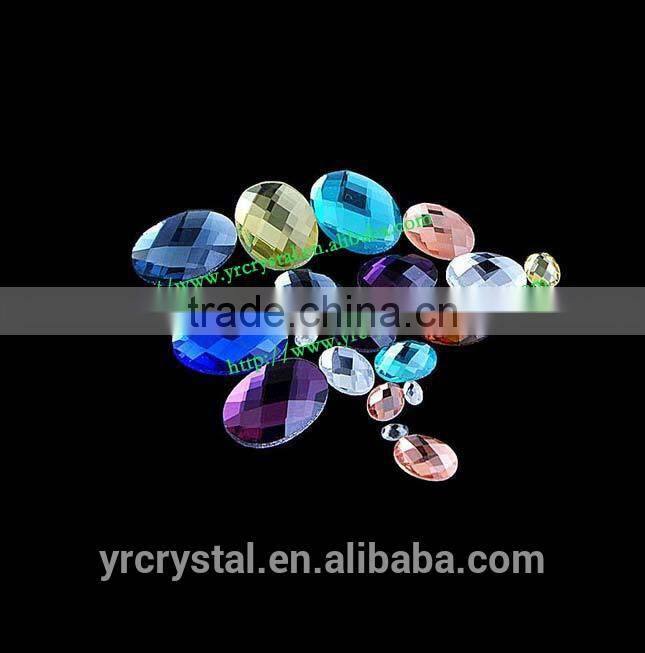 Crystal Bead Silver Back Stones Facet Cut Flat Base Gemstones