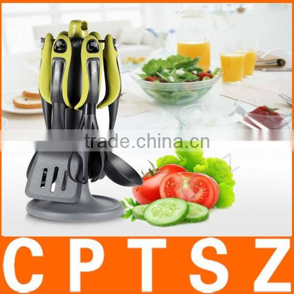 7pcs/set Essential Nylon Kitchen Utensil Set Safety Nice Ergonomic Kitchen Gadget Utensils Scald-proof Kitchenware with Stand