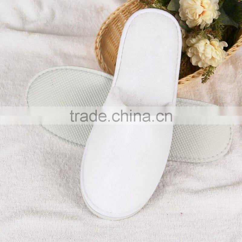 pure closed toe coral velvet hotel slipper