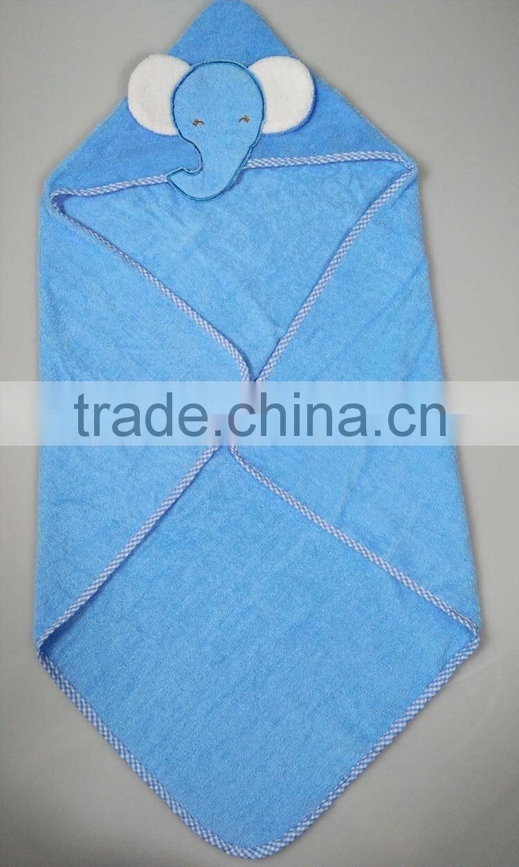 elephant hooded baby towel cotton terry hooded bath towel blue&pink