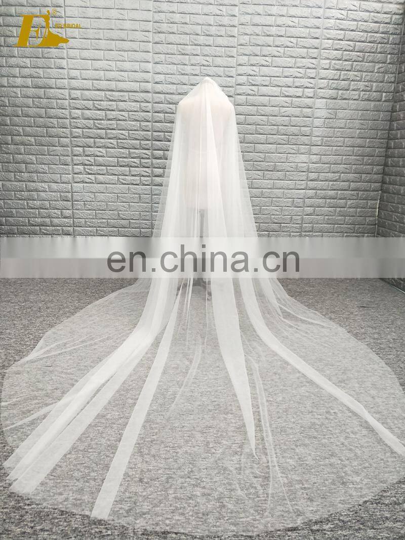 China Manufacture Wholesale Cheap Two Layers Soft Tulle Fabric Long Bridal Wedding Veil