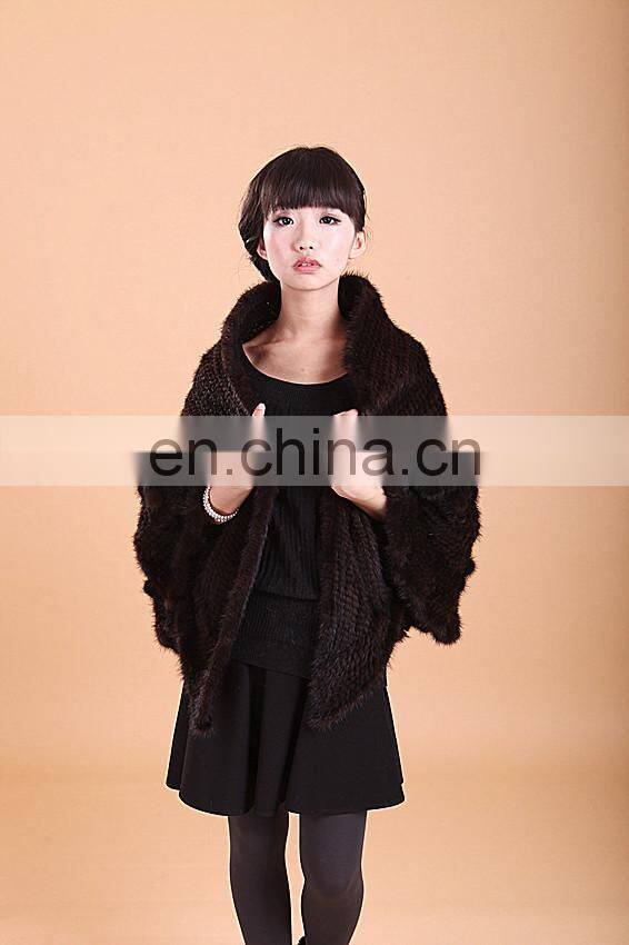 Mink fur knitted scarf knitted scarf for ladies